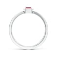 thumbnail image 2 of ANGARA Natural Emerald-Cut Ruby Criss Cross Solitaire Ring in 14K White Gold for Women (Size-6x4mm) | July Birthstone Jewelry for Her | Natural Ruby Rings, 2 of 10