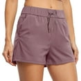 thumbnail image 1 of adviicd Femmes Robe Shorts Femmes Casual Taille Haute Large Jambe Workwear Shorts avec Poches Violet, XXXXL, 1 of 4
