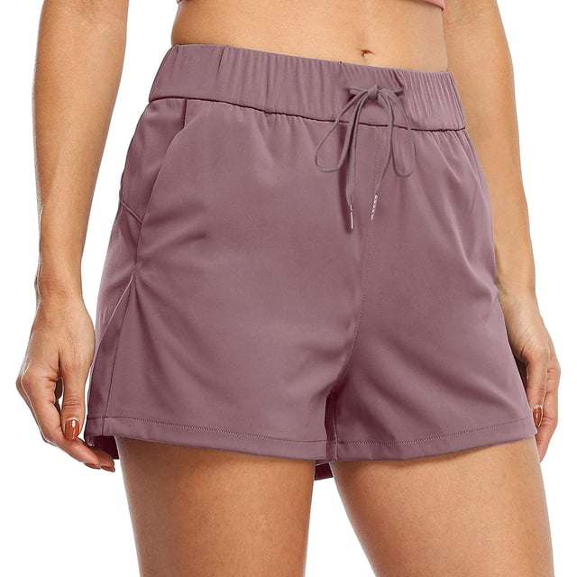 adviicd Femmes Robe Shorts Femmes Casual Taille Haute Large Jambe Workwear Shorts avec Poches Violet, XXXXL