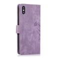 thumbnail image 3 of Nalacover Slim Wallet Case for iPhone X/XS, for Women Men, Embossed Pattern PU Leather Shockproof Magnetic Clasp Credit Card Slots Flip Kickstand Phone Case+Wrist Strap,Purple, 3 of 7