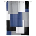 thumbnail image 4 of 2 Panels Navy Blue Black Grey Patchwork Abstract Art Curtains for Bedroom Living Room Drapes Kitchen Kid's Room Window Curtain Home Decor, 4 of 7