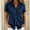 Navy, variant on Women's Short Sleeve Button Down Shirt Casual Stretch Blouse with Collar