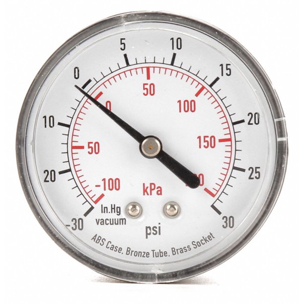 21/2" Test Compound Gauge, 30 to 0 to 30 In. Hg/psi
