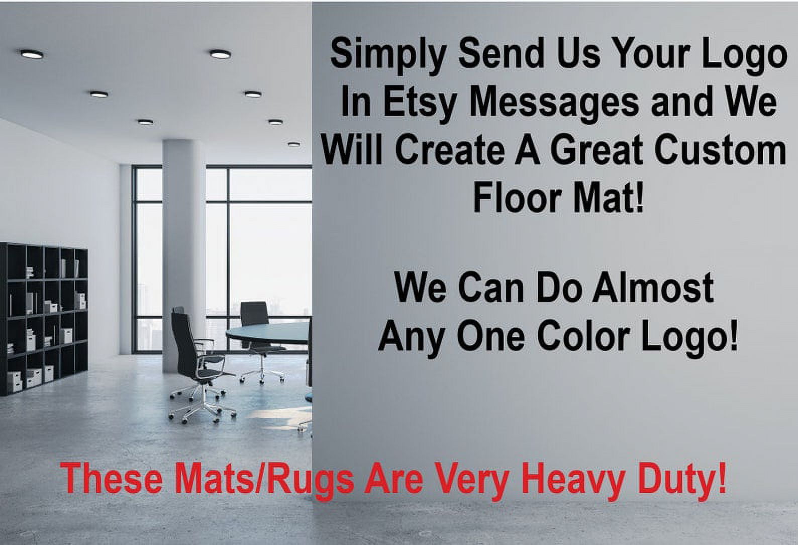 MAOVOT Custom Commercial Floor Mats Personalized Logo Text Entrance Door  Mat Non-Slip Carpet with Rubber Backing Outdoor Waterproof Rug 2' x 3