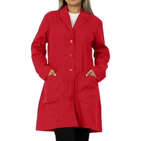Panda Uniform by HeedFit 36 Notch Collar Women’s Lab Coat – 8XL Red