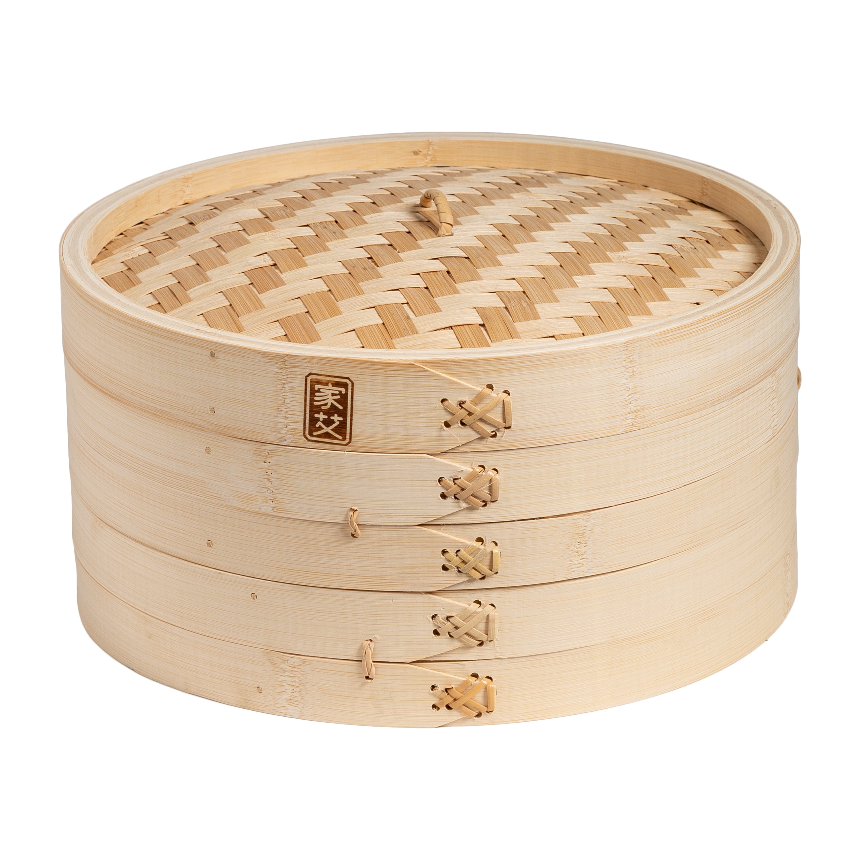 LEYENDAS Bamboo Steamer for Steaming Steamer 25x16 cm Bamboo Cooking with Lid Bamboo Basket Oriental Bamboo Container 