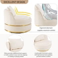 thumbnail image 5 of EUROCO 32.6" 360 Degree Swivel Accent Chair Velvet Upholstered Barrel Chair with Large Cushion and Stainless Base for Living Room, Bedroom, Office, Apartment, Beige, 5 of 8