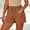 Coffee, variant on Womens Shorts Summer Casual Loose Elastic Waist Drawstring Comfy Lightweight Beach Shorts with Pockets