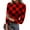 #_001Red, variant on ASDFVBKG Women's Mock Turtleneck Long Sleeve T-Shirts Comfortable Base Layer Tee Shirts Plaid Vintage Print Tunic Fashion Top Casual Slim Fit Vacation Outfits Clothes Red XL