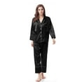 thumbnail image 5 of Sngxgn Women's Pajama Set, Long Sleeve Cotton Top & Pants, Soft & Cozy Loungewear(Black,S), 5 of 5
