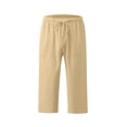 thumbnail image 6 of NinXxx Women's Loose Fit Lightweight Cropped Capri Trousers Comfort Style Khaki XXXXL, 6 of 7
