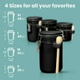 thumbnail image 5 of Black Ceramic Kitchen Airtight Canisters Set for Countertop with Wooden Spoons and Reusable Chalk Marker and Labels for Sugar, Coffee, Flour, Tea, 5 of 6