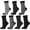 A-Black With Striped Dots Heart Patterns, variant on Loritta Secret Womens Crew Socks, 7 Pairs Cotton Black Funny Casual Soft Dress Socks for Women Ladies Size 9-11