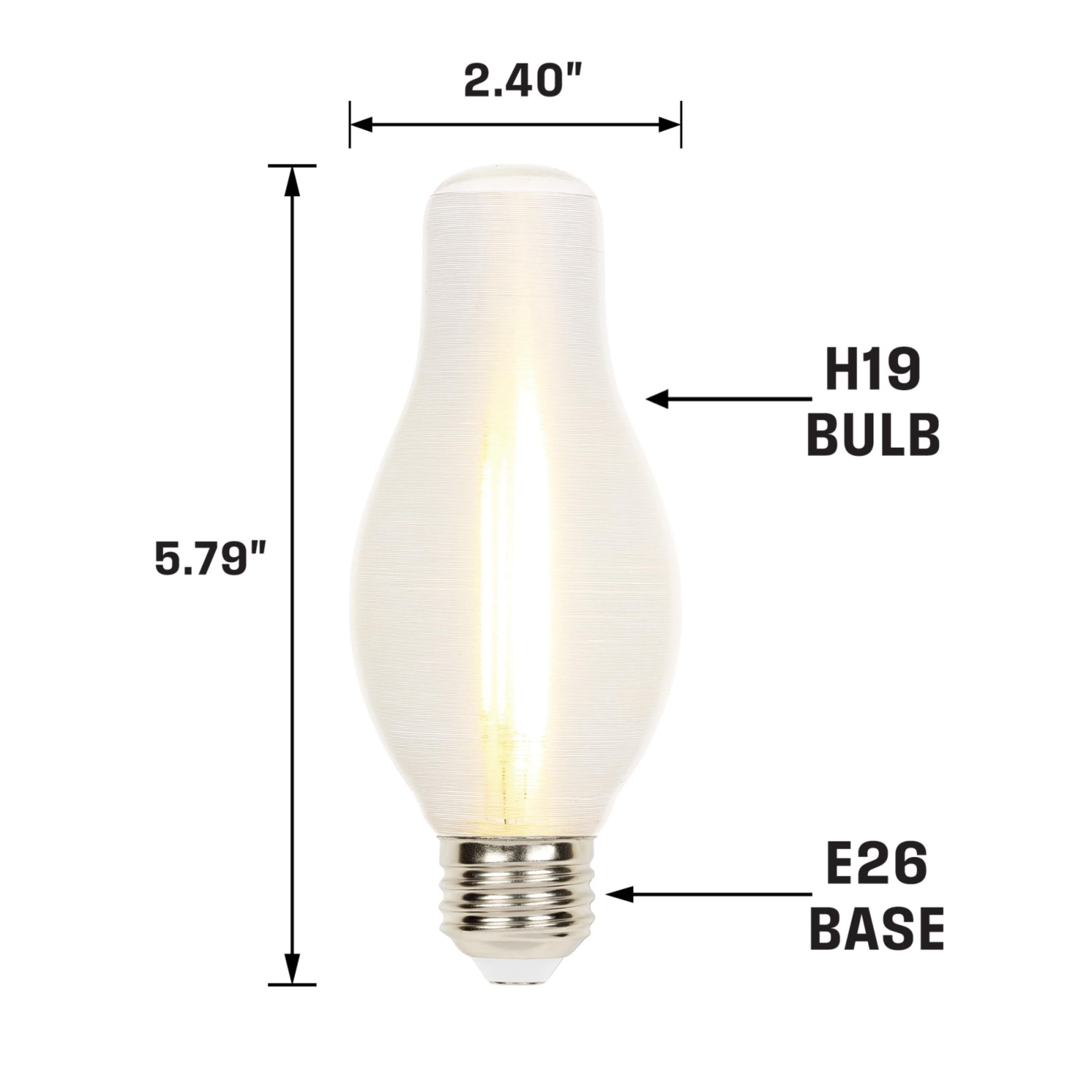 Westinghouse  Lighting 6.5-Watt (60-Watt Equivalent) Clear Spun-Satin Glowescent H19 Dimmable LED Light Bulb, Medium Base, 6 Pack