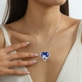 thumbnail image 3 of Juwaliy Collar de Corazón para Mujer para Mamá Hija Plata de Ley 925 Zafiro Azul Piedra de Nacimiento Joyería Dije Septiembre Cumpleaños Navidad Mother's Day Regalo para Ella, 3 of 7