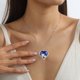 thumbnail image 3 of Juwaliy Collar de Corazón para Mujer para Mamá Hija Plata de Ley 925 Zafiro Azul Piedra de Nacimiento Joyería Dije Septiembre Cumpleaños Navidad Mother's Day Regalo para Ella, 3 of 7