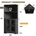 thumbnail image 2 of BROTTAR Corner Wine Bar Cabinet with LED Lights, 65" Tall Liquor Storage Cabinet with Glass Holder & Tempered Glass Door, Human Body Sensor for Dining Room Kitchen, Black, 2 of 7
