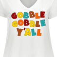 thumbnail image 4 of Inktastic Gobble Gobble Y'all Thanksgiving Women's Plus Size V-Neck T-Shirt, 4 of 5