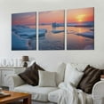 thumbnail image 2 of Nawypu Wall Art Paintings Sunrise frozen sea Beautiful winter landscape lake morning time Canvas Art Print wall Poster Artwork for living Room Bedroom Wall Decor and Home Decor 12''x16''X3 Panels, 2 of 4