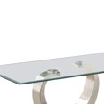 thumbnail image 3 of Mesa de café Benzara flotante con tapa de cristal de metal 71x127x47 cm, 3 of 5