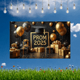 thumbnail image 4 of Decorative Prom Banner Graduation Polyester Party Backdrop Stylish Gold Event Decoration for Graduation Party Celebration, 4 of 9
