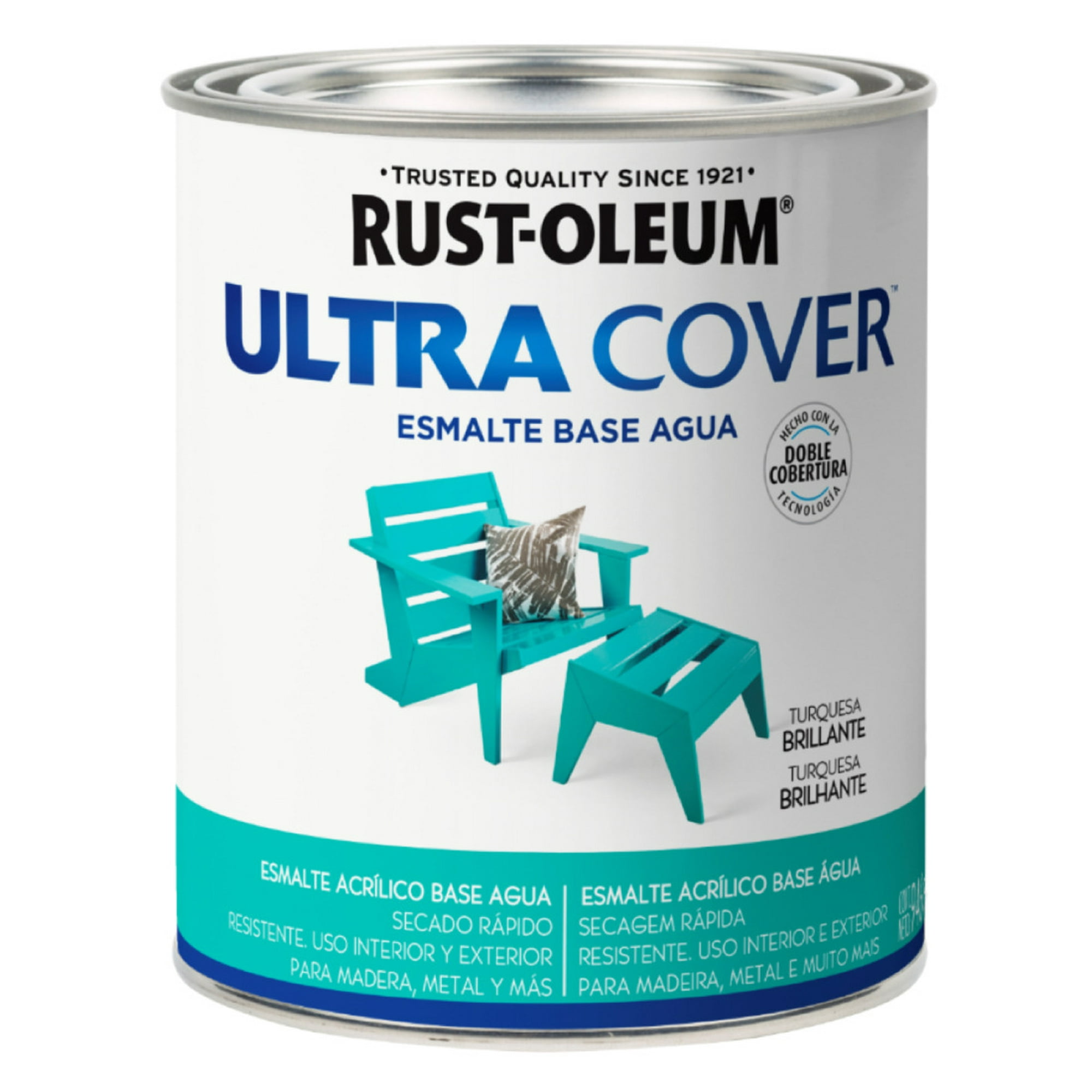 Esmalte Al Agua Ultra Cover 946Ml Turquesa Brillante