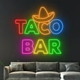 thumbnail image 4 of Handmadetneonsign Taco Bar Neon Sign, Tacos LED Sign, Taco Neon Light, Tacos Chef LED Light, 4 of 5