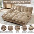 thumbnail image 4 of MIKIBAMA 77" Light Coffee U Shaped Chenille Modular Sectional Sofa Cloud Design Button Seat Cushions With Movable Ottomans Solid Wood Frame for Living Room,2-Seat, 4 of 10