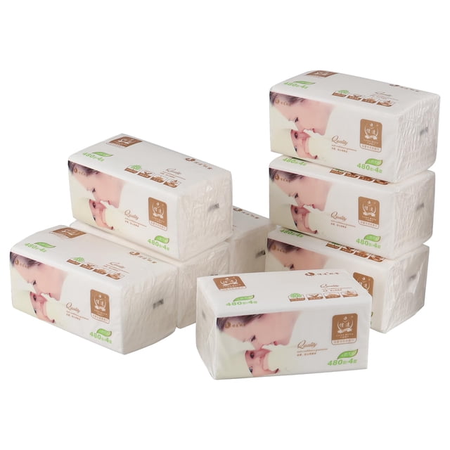 Utiao 8 Packs Soft Facial Tissues, 4-Ply Tissue Packs, 120 Sheets per Pack
