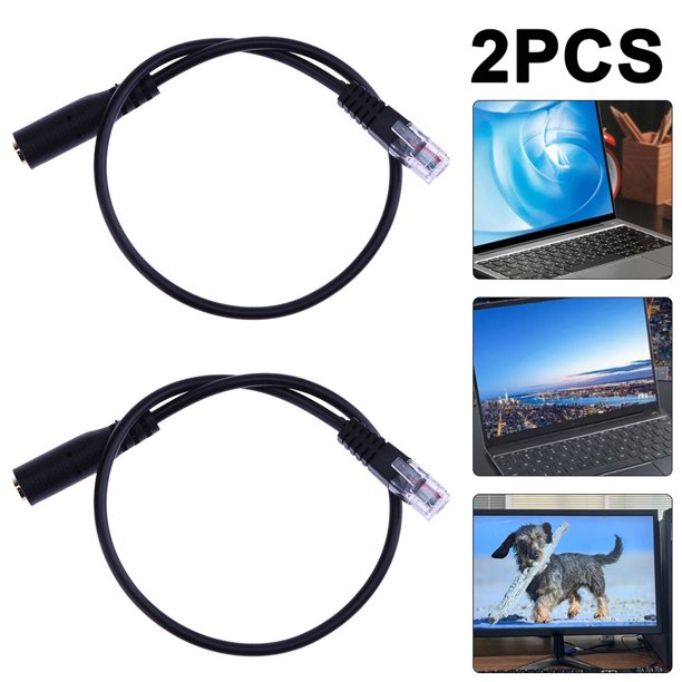 2 Uds Conector Audio 3 5mm A Cable Convertidor Adaptador Enchufe RJ9