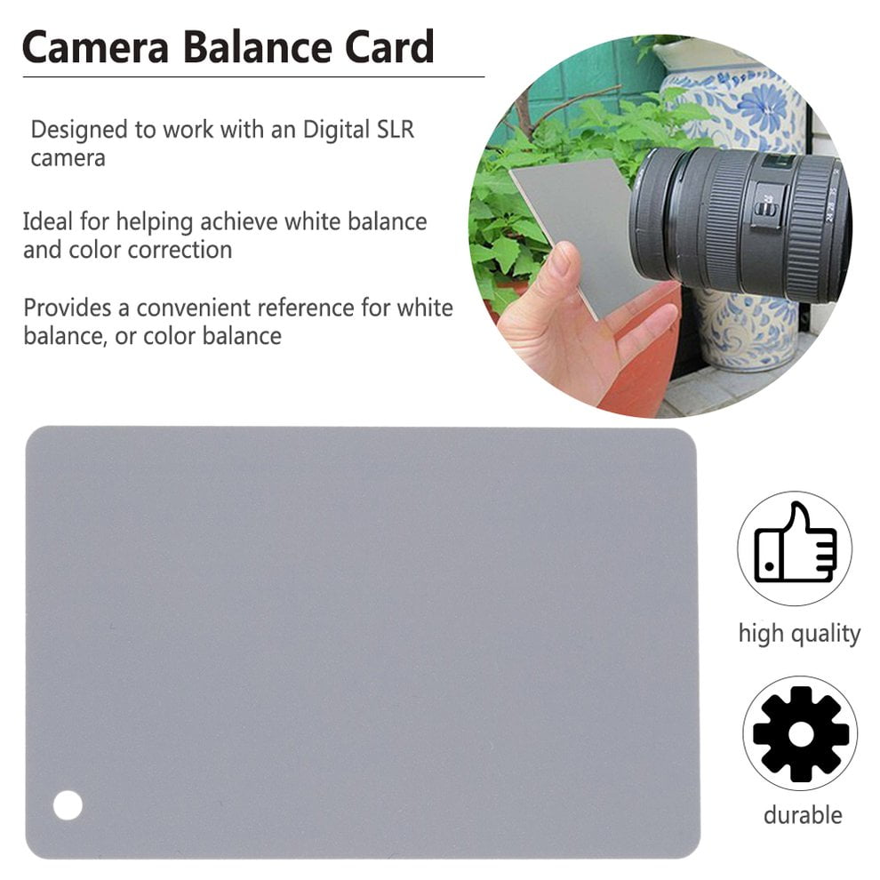 Kaczmarek 3 in 1 Pocket-Size Digital Camera 18% White Black Grey Balance Cards with Neck Strap for Digital Photography 