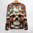 thumbnail image 2 of Gothic Skull Lover Womens Sweater 2024 Crew Neck Long Sleeve Knitted Casual Loose Pullover Top, 2 of 6