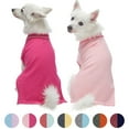 thumbnail image 4 of Blueberry Pet Pack of 2 Back to Basic Cotton Blend Dog Polo in Amaranth Red and Pink, Back Length 16", 4 of 7