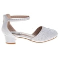 thumbnail image 2 of Badgley Mischka Girls Ankle Strap Dress Shoes. (Toddler Little Kids), White, Size: 3, 2 of 6