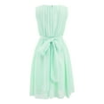 thumbnail image 3 of TiaoBug Kids Girls A-Line Pleated Chiffon Dress Sleeveless Flower Girl Wedding Party Gown 4-14, 3 of 7