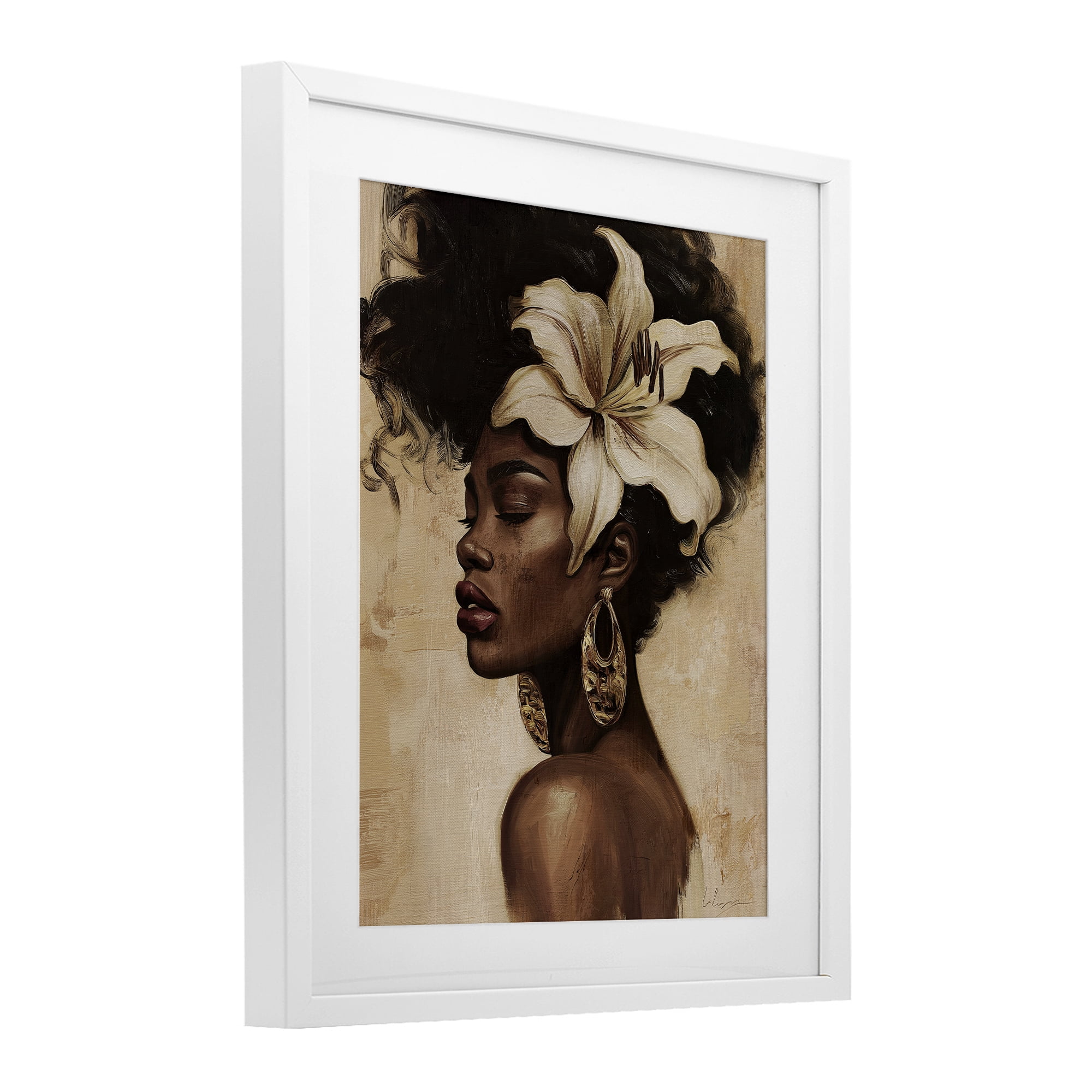 Stupell Industries Nocturne In Ivory White Framed Print Under Glass, design by Svetlana Aleynikova