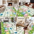 thumbnail image 5 of Large Area Rugs for Living Room Bedroom, Easter 6'x9' Rug Washable Carpet Runner Indoor Outdoor, Spring Colorful Easter Eggs Bunny Butterfly Green Non Slip Floor Mats Rug for Kitchen, Playroom, 5 of 8