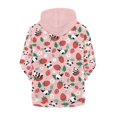 thumbnail image 2 of chaqlin Girls Panda Hoodies Size 8-10 Kids Long Sleeve Zipper Sweatshirts Strawberry Full-Zip Hooded Jacket Casual Outerwear with Pockets Fall Winter Clothes, 2 of 7