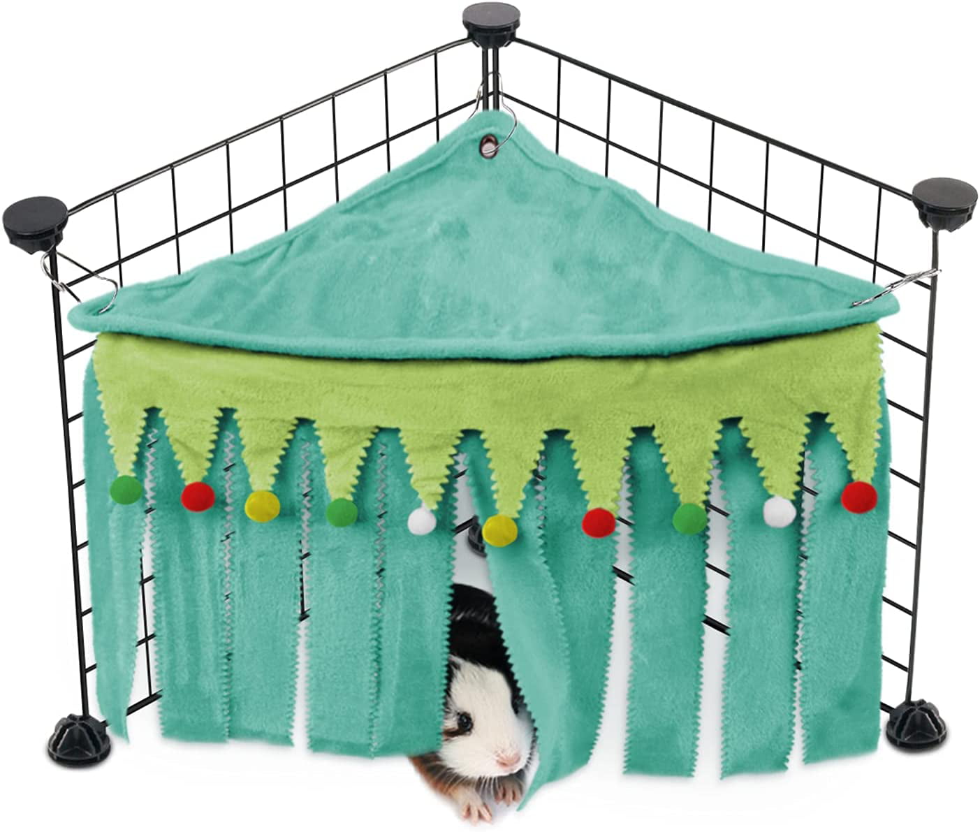 Sky Blue Pink Bunny & Other Small Animals Without Metal Fences Green & Strawberry Red Guinea Pig Hideout Corner Fleece Forest Hideaway for Guinea Pigs Ferrets Rats Chinchillas Purple 