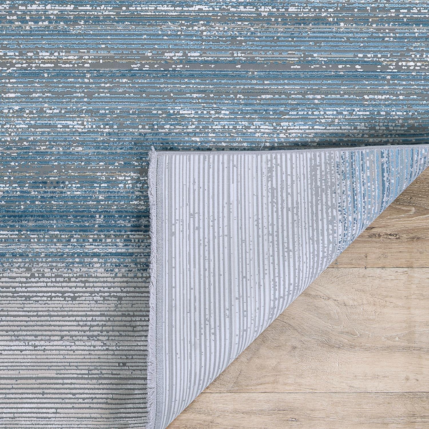 Couristan Siena Ombre 6'6" x 9'6" Blue-Gold-Ivory Area Rug