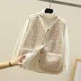 thumbnail image 2 of Tiqkatyck Womens Winter Coats Clearance Women's Solid Color Vest Warm and Windproof Particle Plush Jacket for Womens, Womens Long Sleeve Tops White, 2 of 9