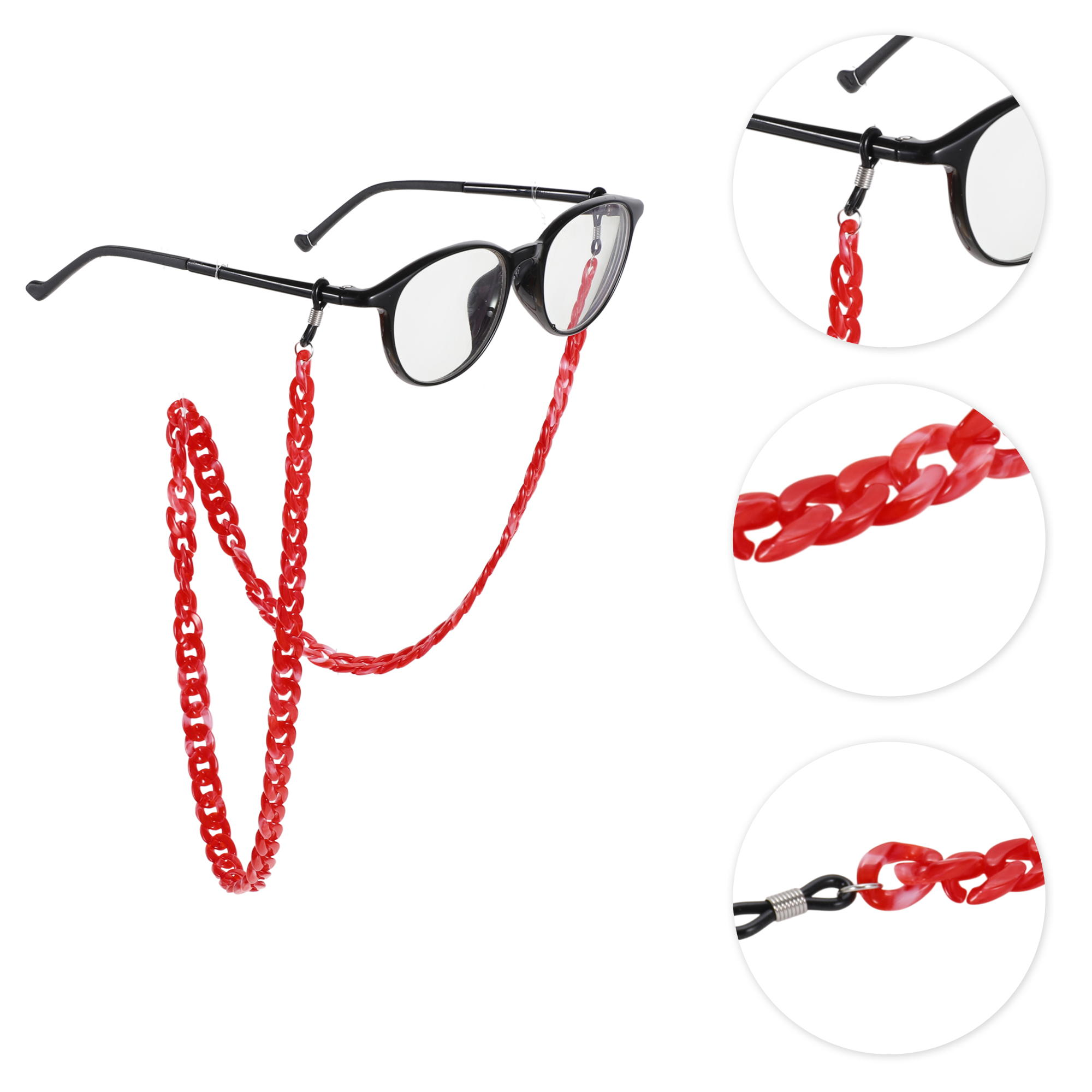 Unique Bargains Dopamine Color Pattern Eyeglass Chain 27.56" 1 Pc Red