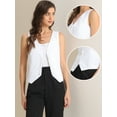 thumbnail image 2 of DARING DIVA Women's Waistcoat V Neck Crop Top Summer Vest XS Cream White, 2 of 6