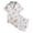 kids sleepwear - White, variant on REDARER Girls Lapel Button Satin Pajama Set Short Sleeve Shorts Colorful Seashell Ocean Print White Piping Soft Summer Sleep Loungewear,8-9 Years