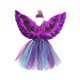 thumbnail image 3 of SAYOO Disfraz de Cosplay para niños, Vestido Sin Mangas de Color en Contraste + Ala de Plumas de Pavo Real + Diadema, 2-12 años SAYOO  Moda, 3 of 9