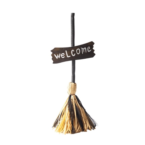 Anvora Halloween Witches Decor, Witches Broom Halloween Decor, Animated Floating Broomstick for Spooky Sounds, Haunted Party Decorations, Light-up Dancing Magic Witch Broom Porch Decor