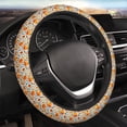 thumbnail image 3 of Lsque Autumn Pumpkin Blossoms Ultra Soft Car Steering Wheel Cover for Women, Standard 15 inch Size for Truck Van SUV Auto, 3 of 8