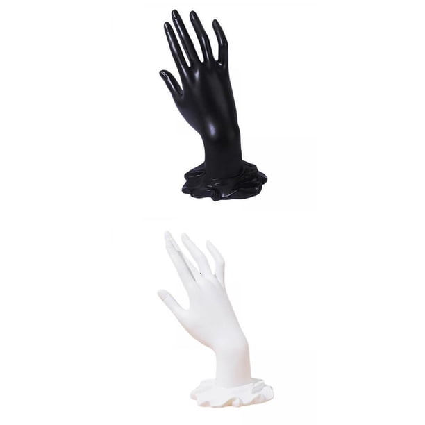 Titular de la exhibición de la joyería,Modelo de mano Anillos Soporte para exhibición de joyas,Pulsera collar pendientes reloj soporte de exhibición,Soporte de brazalete de Blanco negro Yinane Titular de la exhibición de la joyería