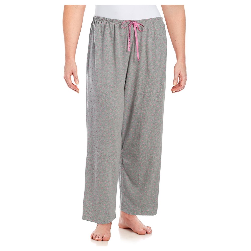Hue HUE NEW Gray Womens Size 2X Plus HeartPrinted Sleepwear Lounge