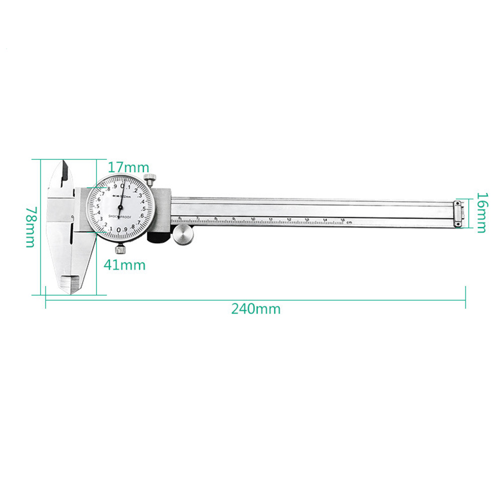 1 Pc High Precision Stainless Steel Dial Caliper 0-150mm 6'' Shockproof Table Vernier Caliper;1 Pc Caliper 0-150mm 6'' High Precision Stainless Steel Dial Caliper - image 5 of 7